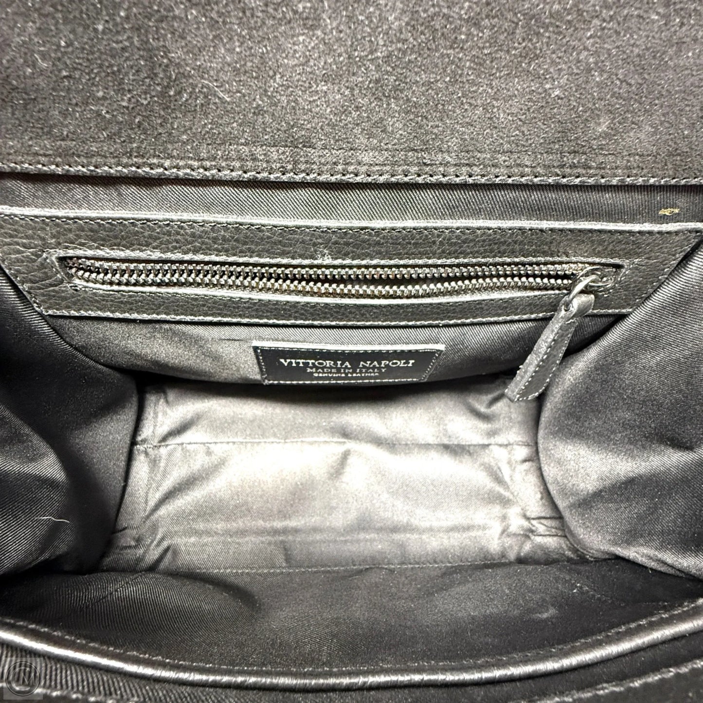 Hammered Leather Top Handle Handbag By Vittoria Napoli, Size: Medium