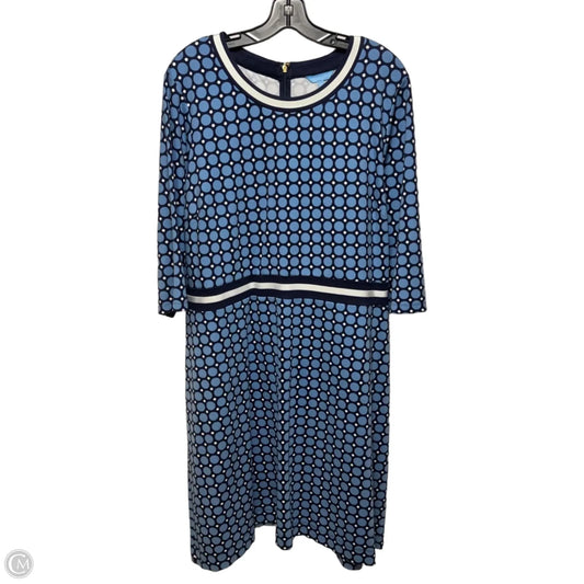 Persley Ponte Dress By Draper James In Nassau Navy Honeycomb / Geometric Dot Print, Size: 2X