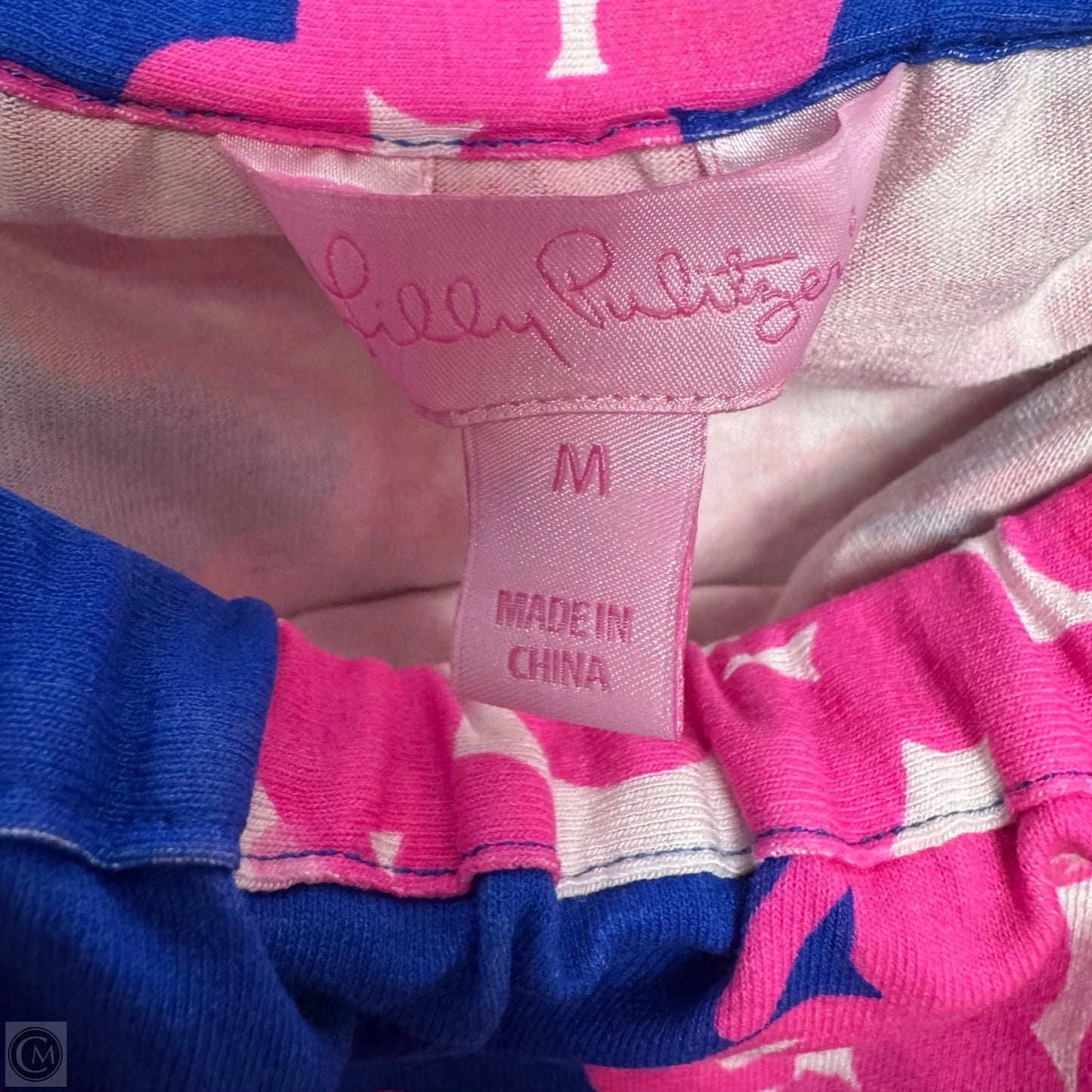 Meridian Strapless Midi Dress Designer By Lilly Pulitzer In Blue & Pink, Size: M