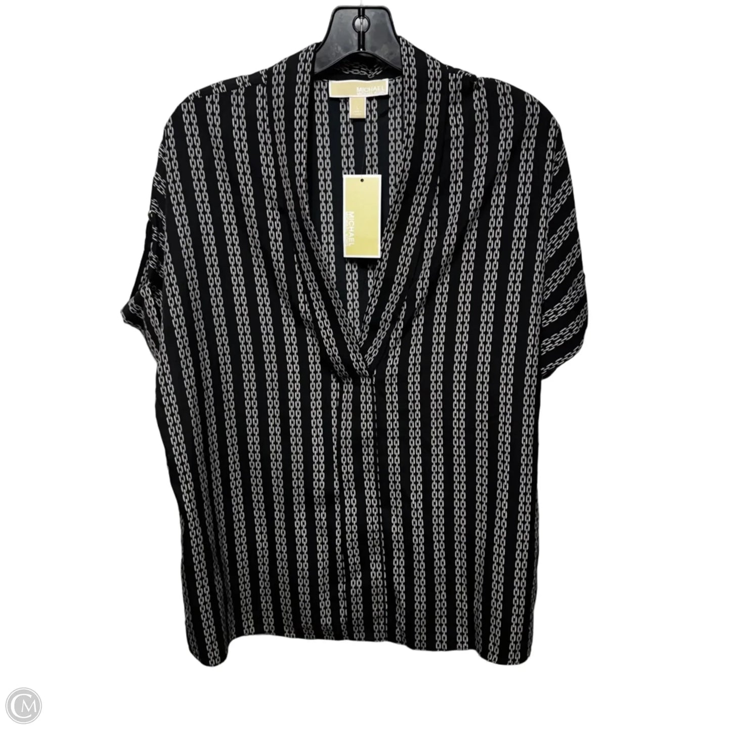 Top Short Sleeve By Michael By Michael Kors In Black & White, Size: L