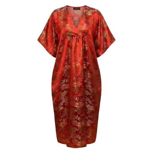 Brocade Caftan Dress Casual Maxi By Salmar Shor In Multi-colored, Size: OSFM