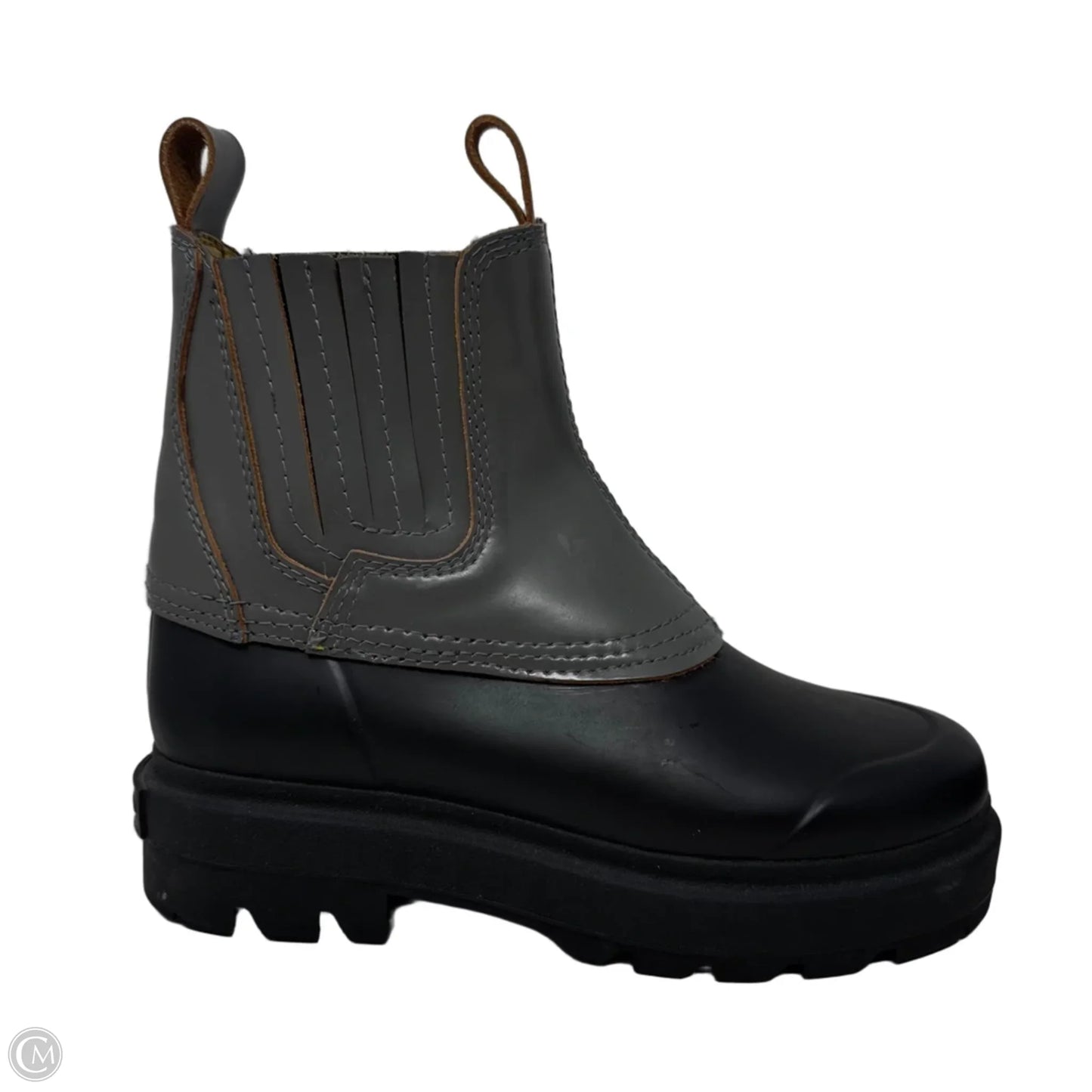 Rain Boots Luxury Designer By Alexander Wang In Black & Grey, Size: 6.5 (estimated)