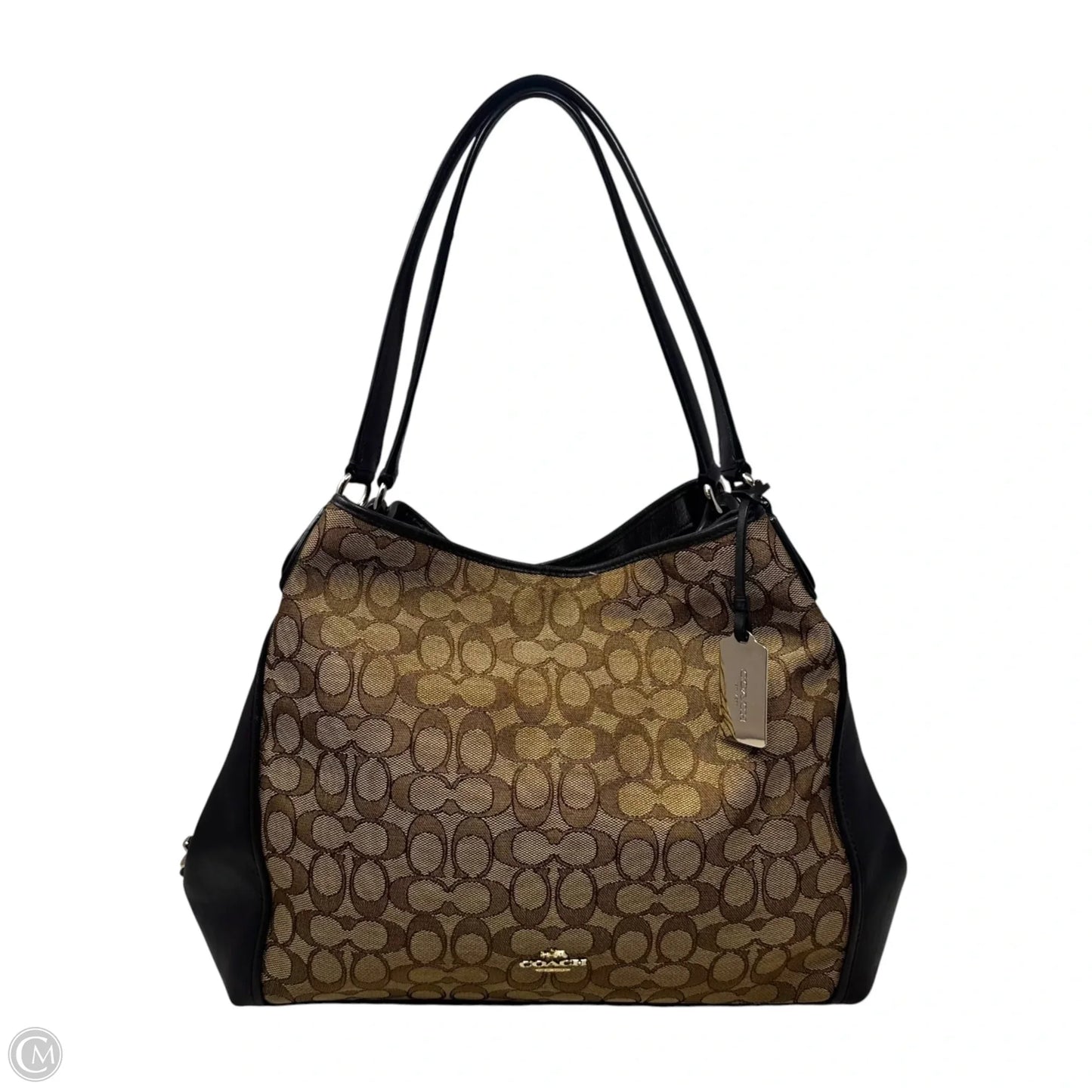 Edie Jacquard Shoulder Handbag Designer By Coach, Size: Medium