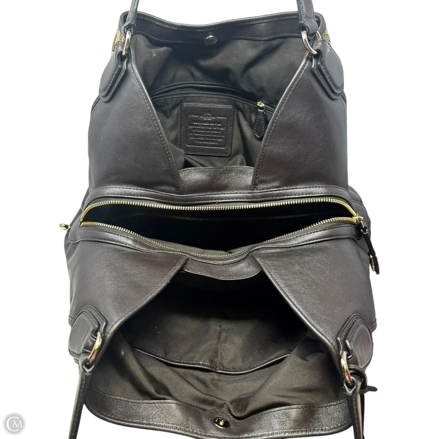 Edie Jacquard Shoulder Handbag Designer By Coach, Size: Medium