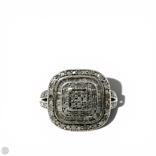 Square Diamond Halo Cocktail Ring, Size: 8.5