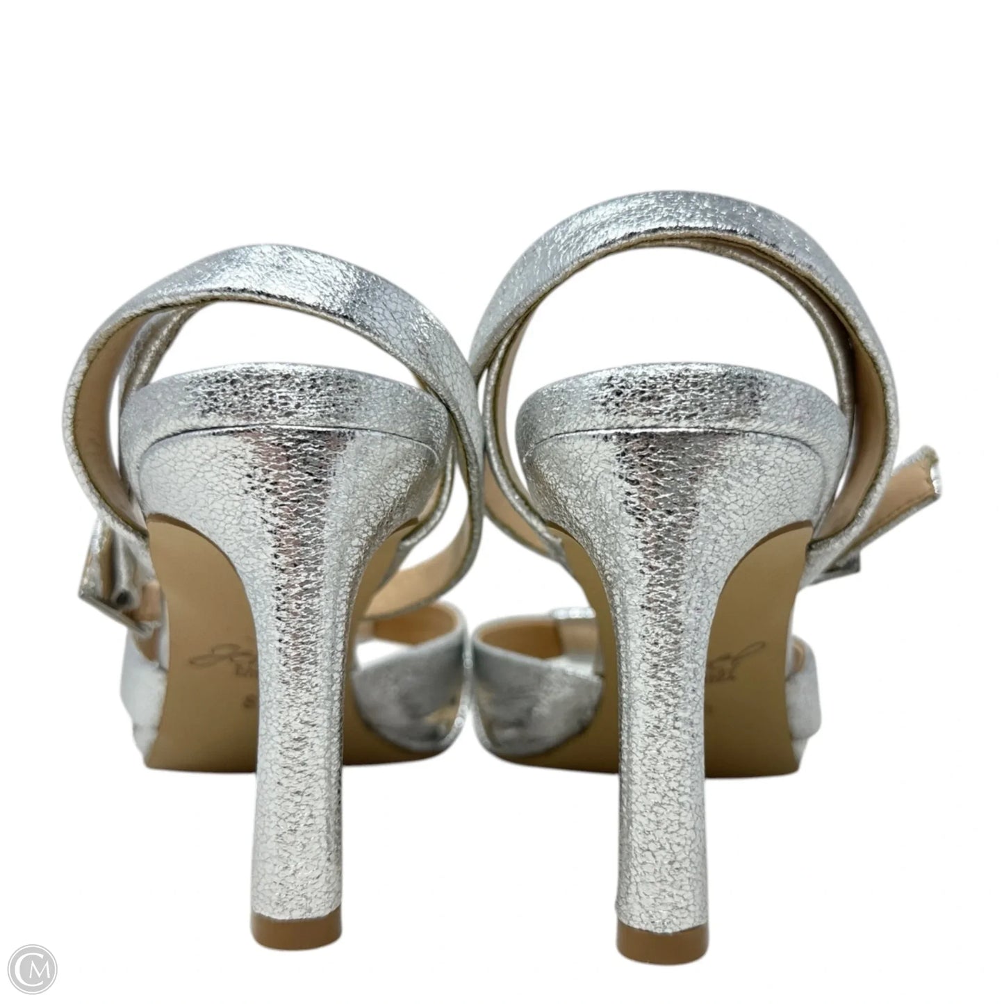 Rhonda Heeled Sandals By Jewel Badgley Mischka In Silver, Size: 8.5
