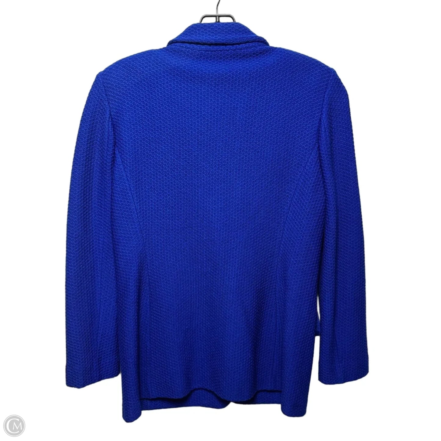 Wool Blend Textured Knit Blazer By St. John In Blue, Size: 4