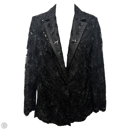 Judith Embellished Sequin Blazer Designer By Alice + Olivia In Black, Size: 4