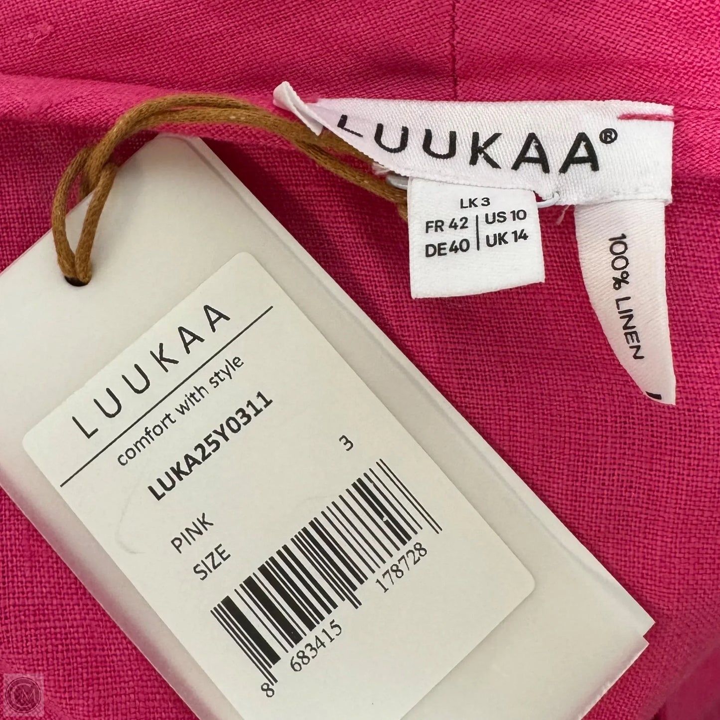 Linen Tunic Long Sleeve By Luukaa In Pink, Size: 10