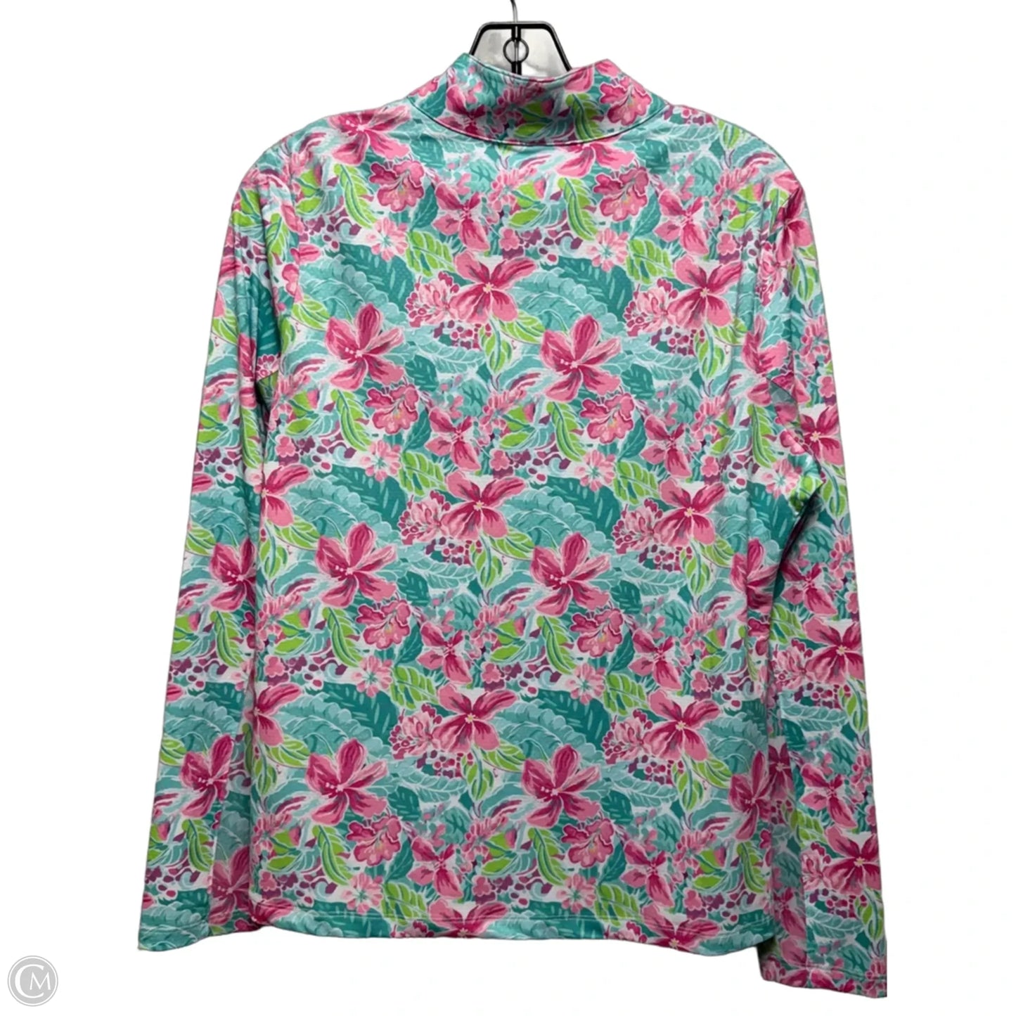 Athletic Top Long Sleeve Collar By Gottex In Floral Print, Size: M