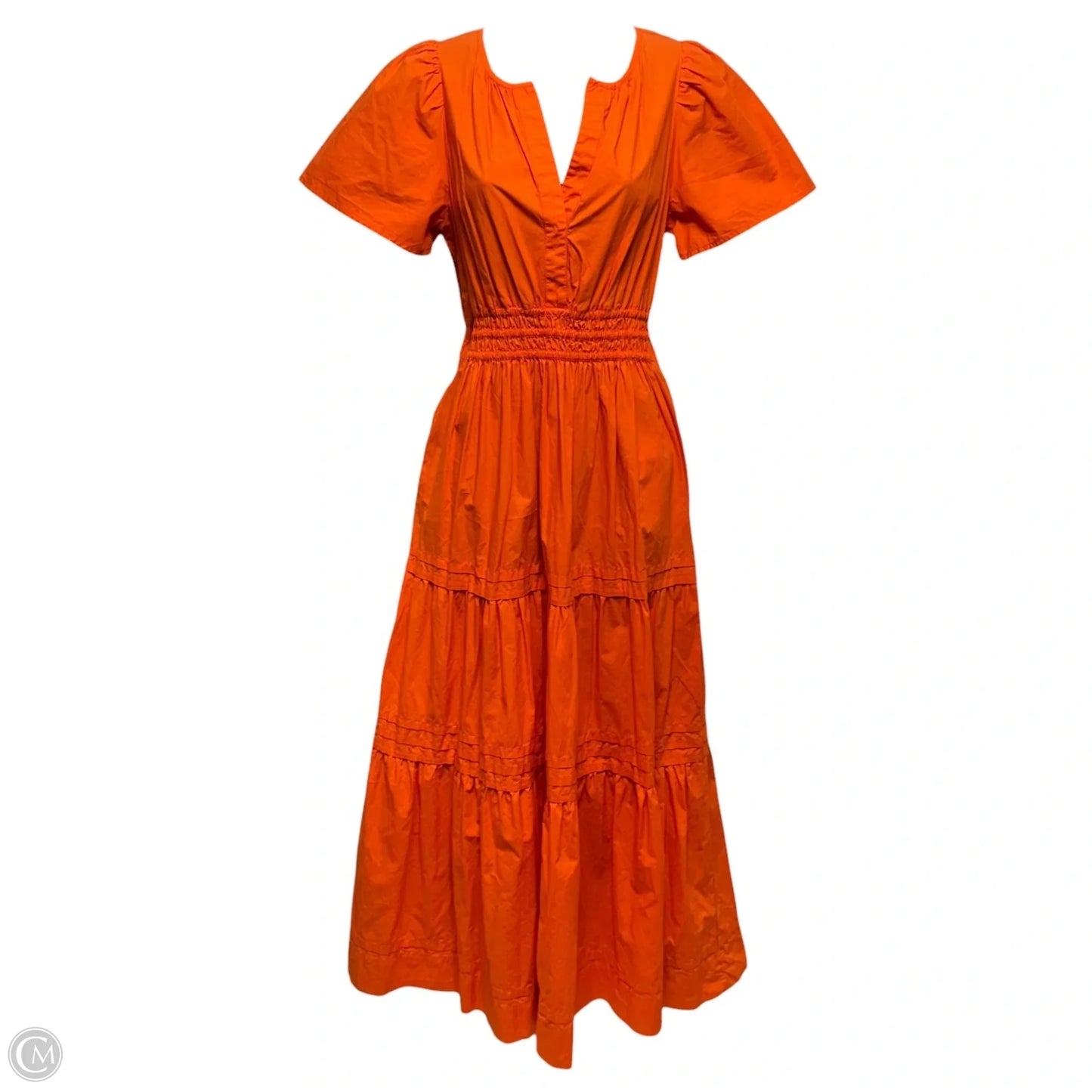 The Somerset Short Sleeve Maxi Dress By Maeve In Orange, Size: S