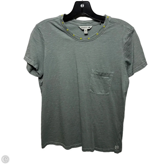 Daisy Embroidered Collar Top Short Sleeve Basic By Toad & Co In Green, Size: M