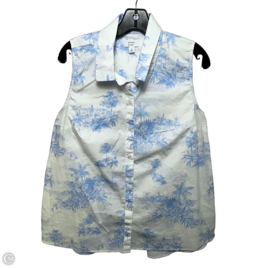 Top Sleeveless By Crown And Ivy In Blue & White, Size: L