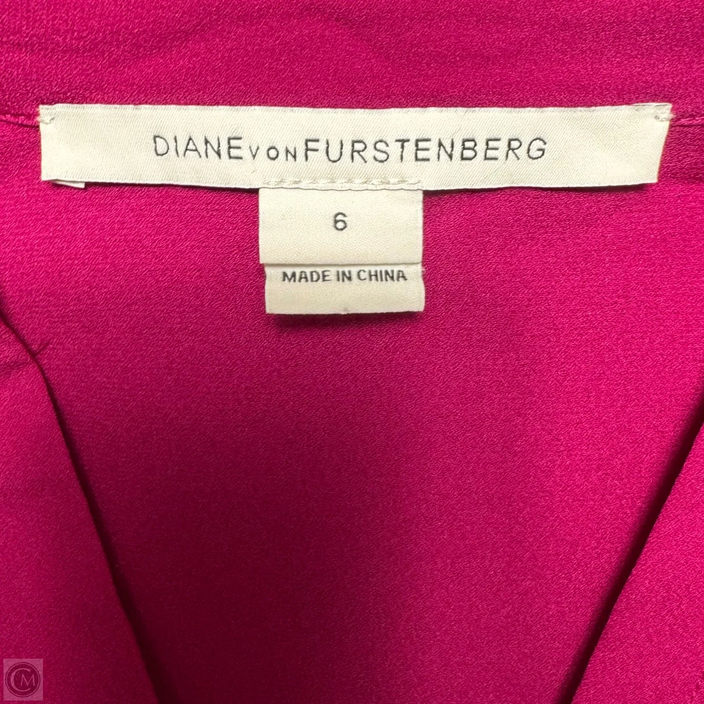 Silk Top Long Sleeve Designer By Diane Von Furstenberg In Pink, Size: 6