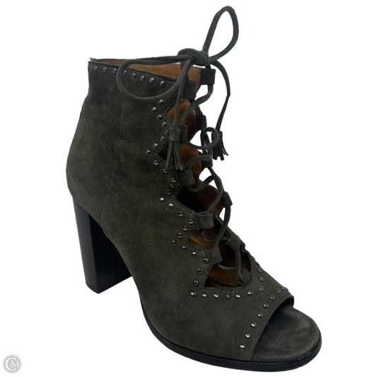 Studded Suede Lace Up Shoes Designer By Frye In Green, Size: 7