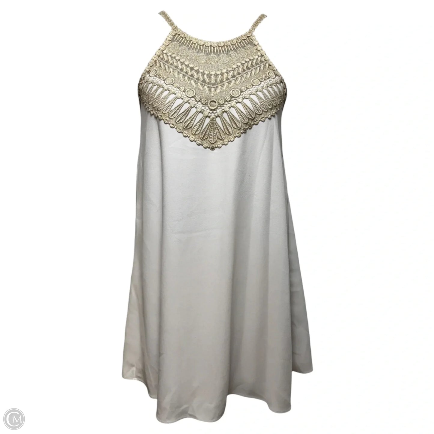 Pearl Dress Designer By Lilly Pulitzer In Gold & White, Size: 16