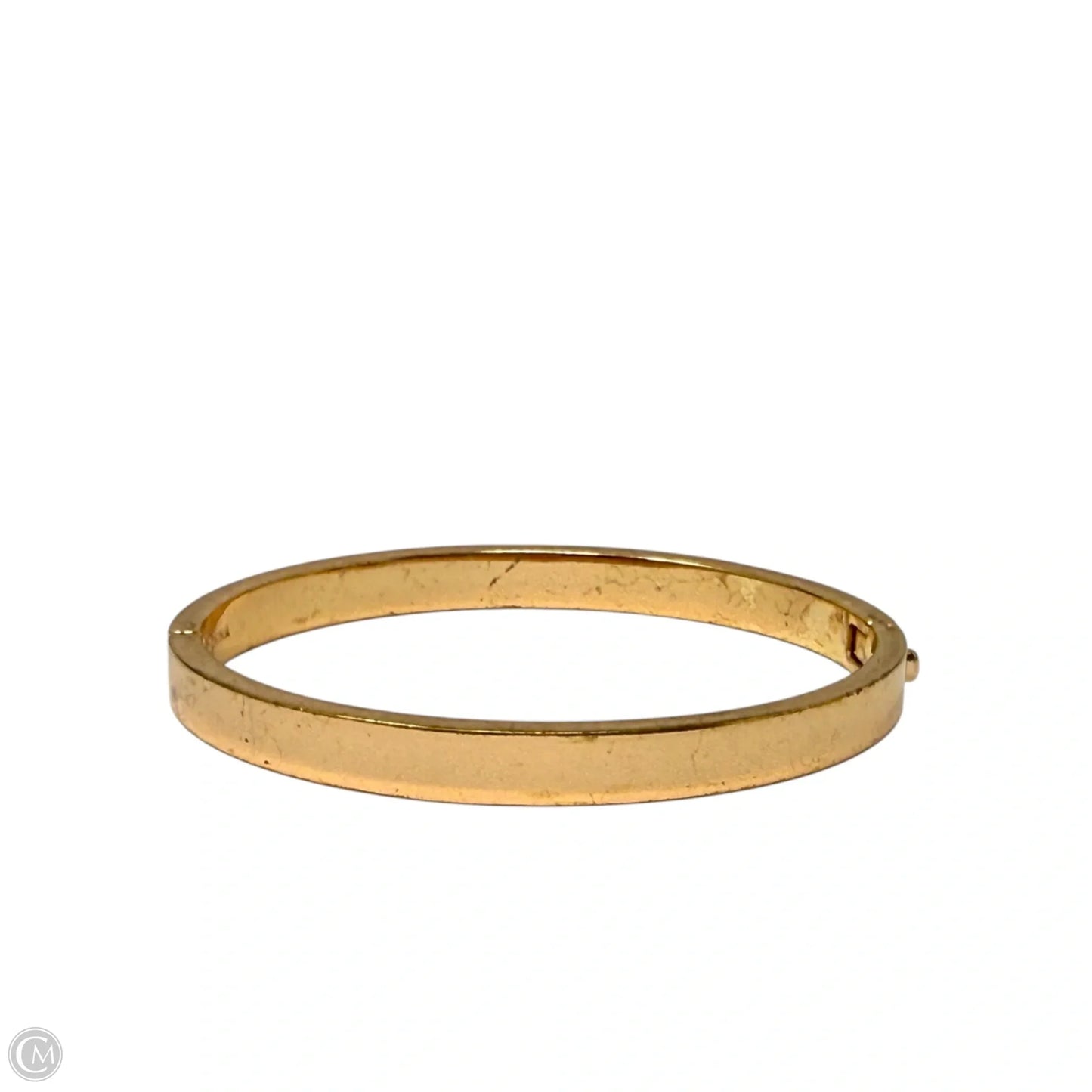 Logo Plate Hinged Bangle Bracelet Designer By Coach