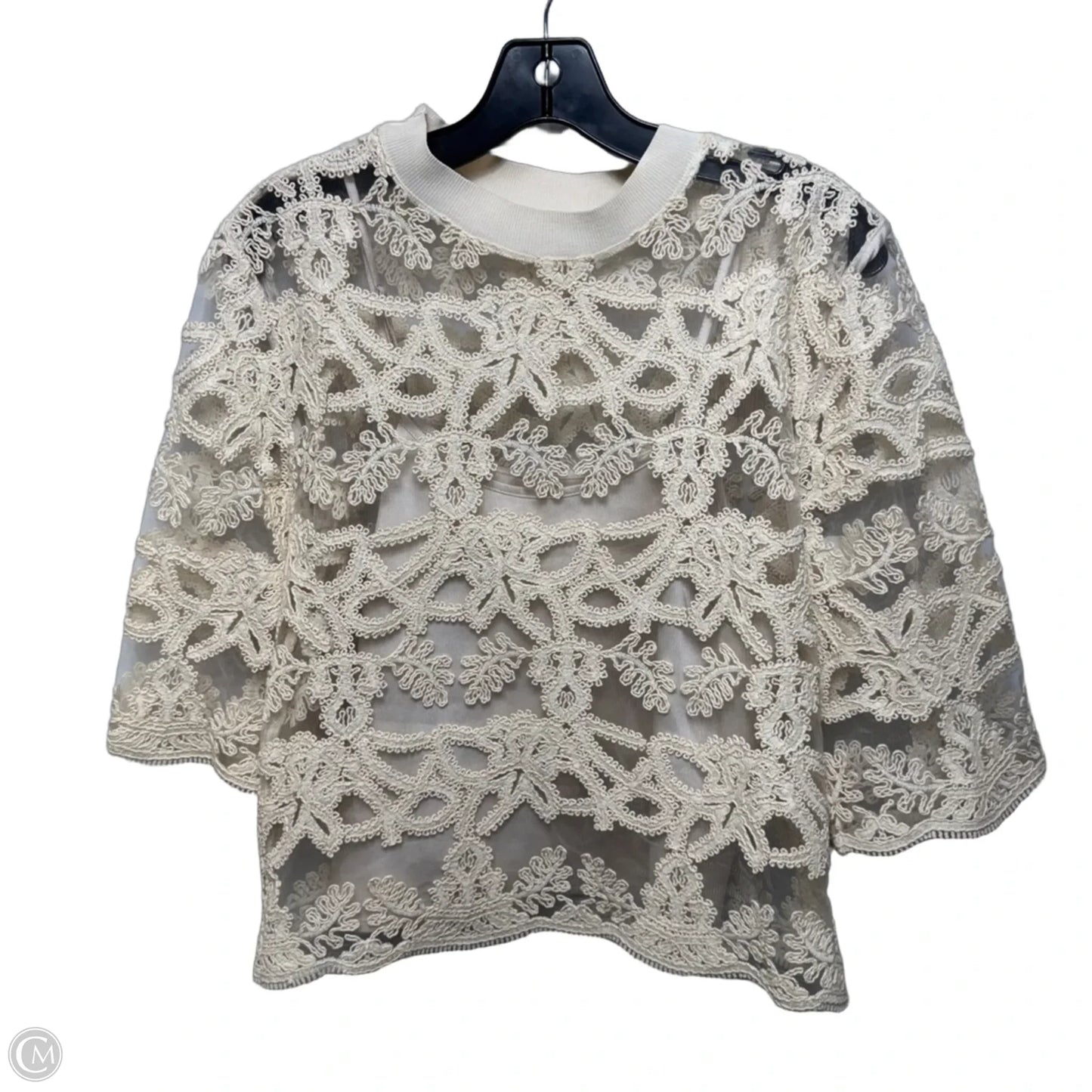 Top 2pc Long Sleeve By Current Air In Cream, Size: M