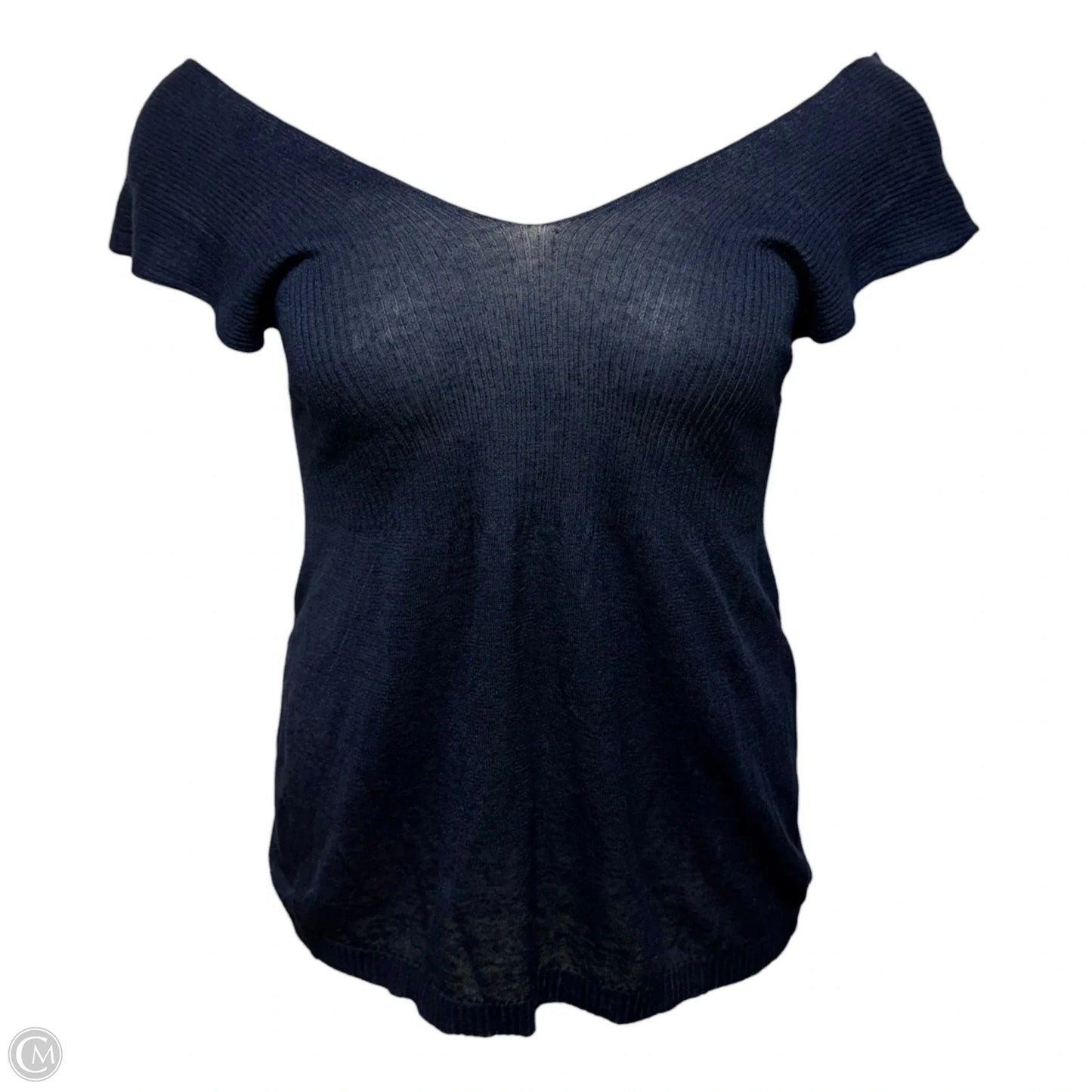 Knit Crossover Top Sleeveless By Stefanel In Blue, Size: M