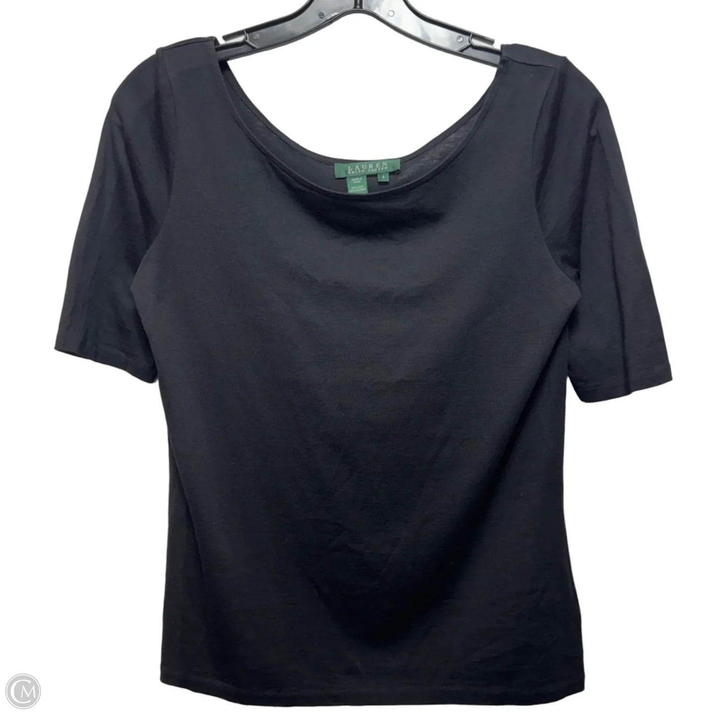Top Short Sleeve Basic By Lauren By Ralph Lauren In Black, Size: S