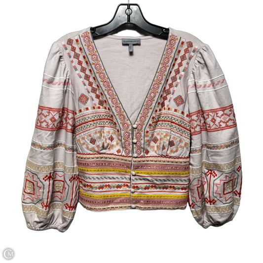 Embroidered Cropped Top Long Sleeve By Conditions Apply In Multi-colored, Size: Xs