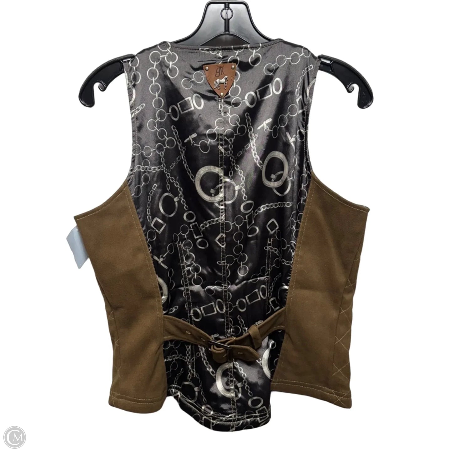 Faux Suede Quilted Vest By Goode Rider In Green, Size: M