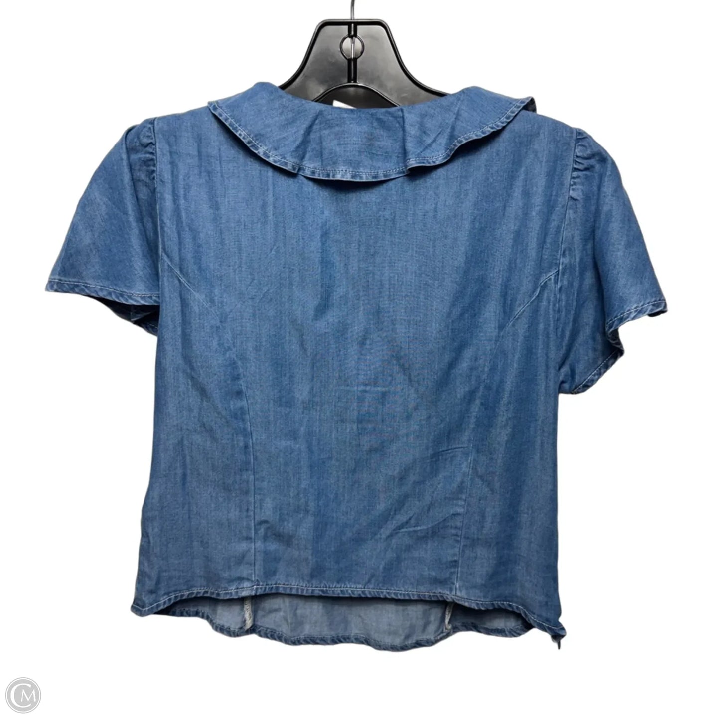 Top Short Sleeve By Levis In Blue Denim, Size: S