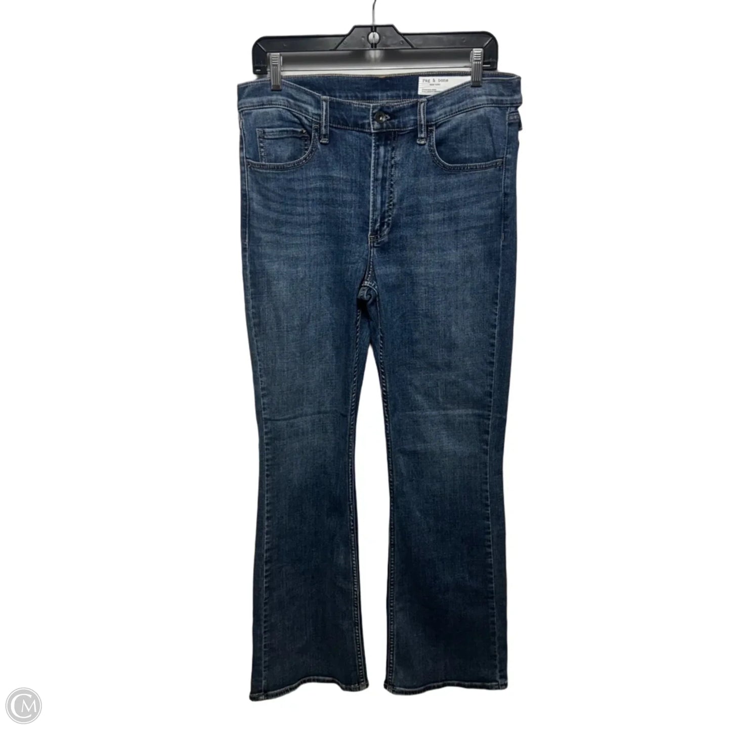 Piper Mid-Rise Full Length Boot Cut jeans By Rag And Bone In Blue Denim, Size: 10/30