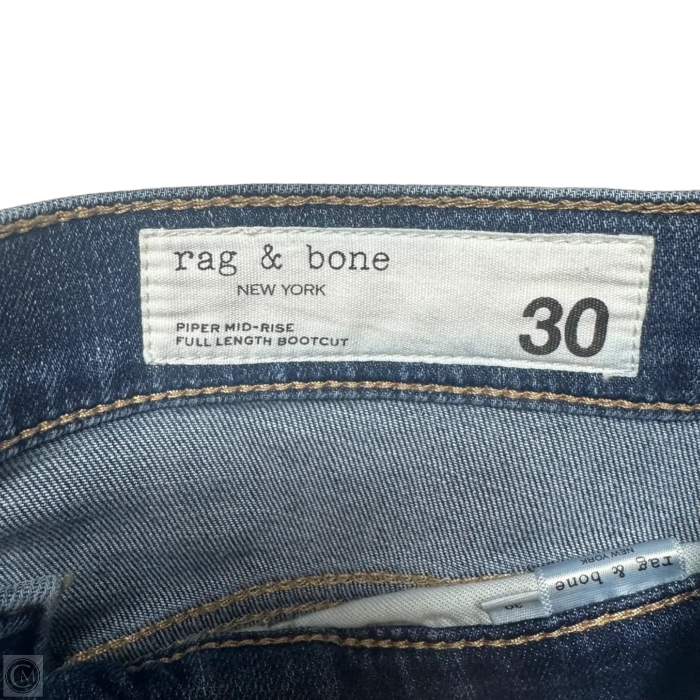 Piper Mid-Rise Full Length Boot Cut jeans By Rag And Bone In Blue Denim, Size: 10/30