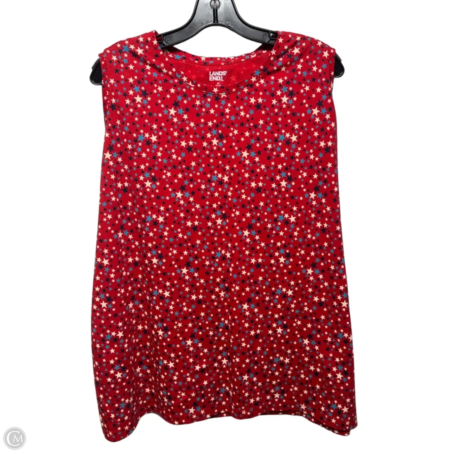 Stars Top Sleeveless By Lands End In Red, Size: 3x