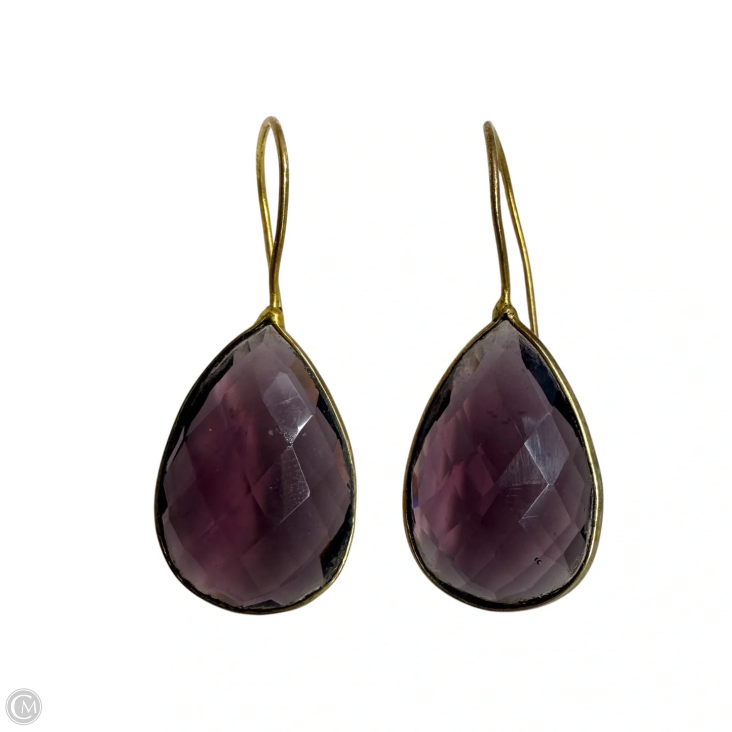 Faceted Purple Teardrop Earrings