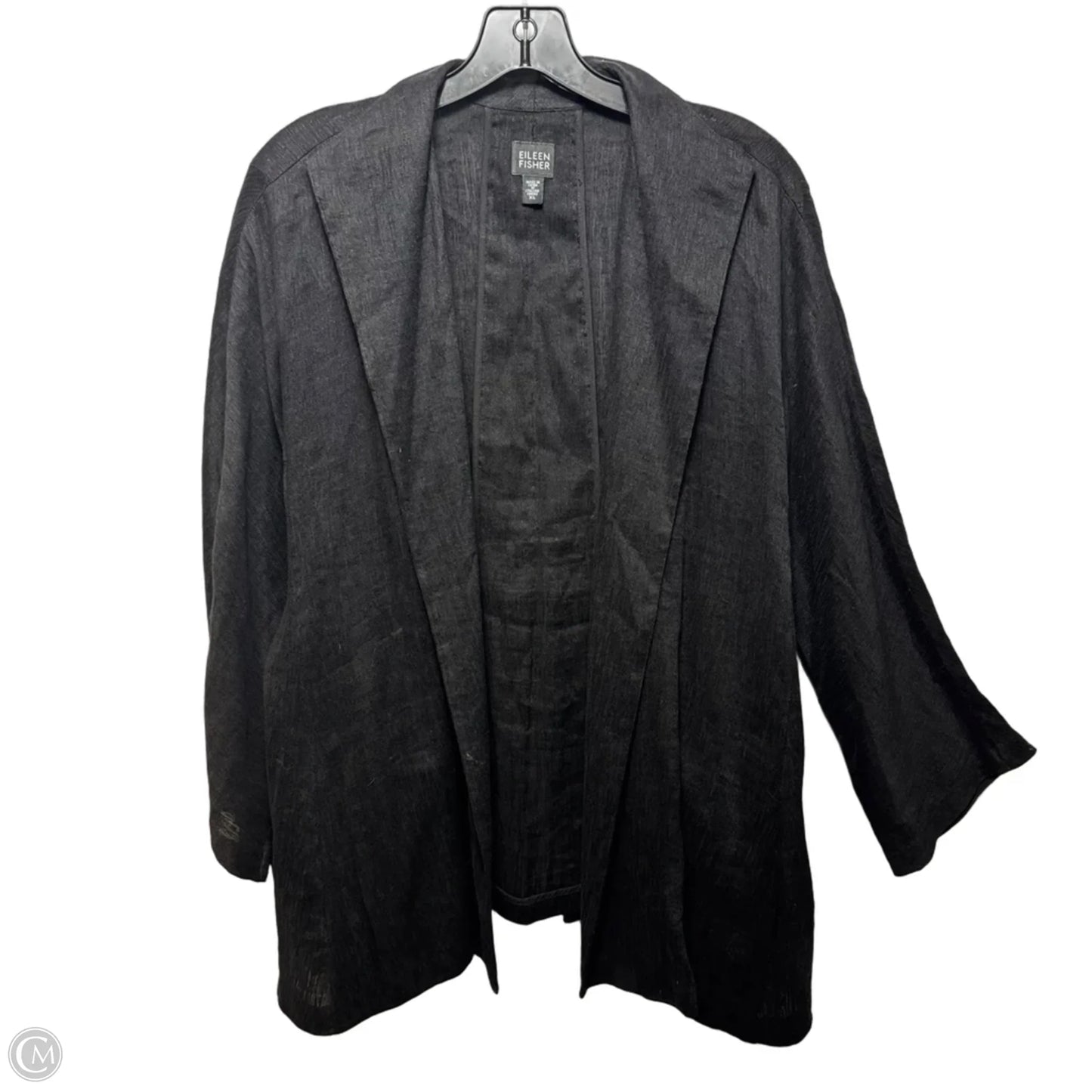 Linen Blend Cardigan By Eileen Fisher In Black, Size: Xl