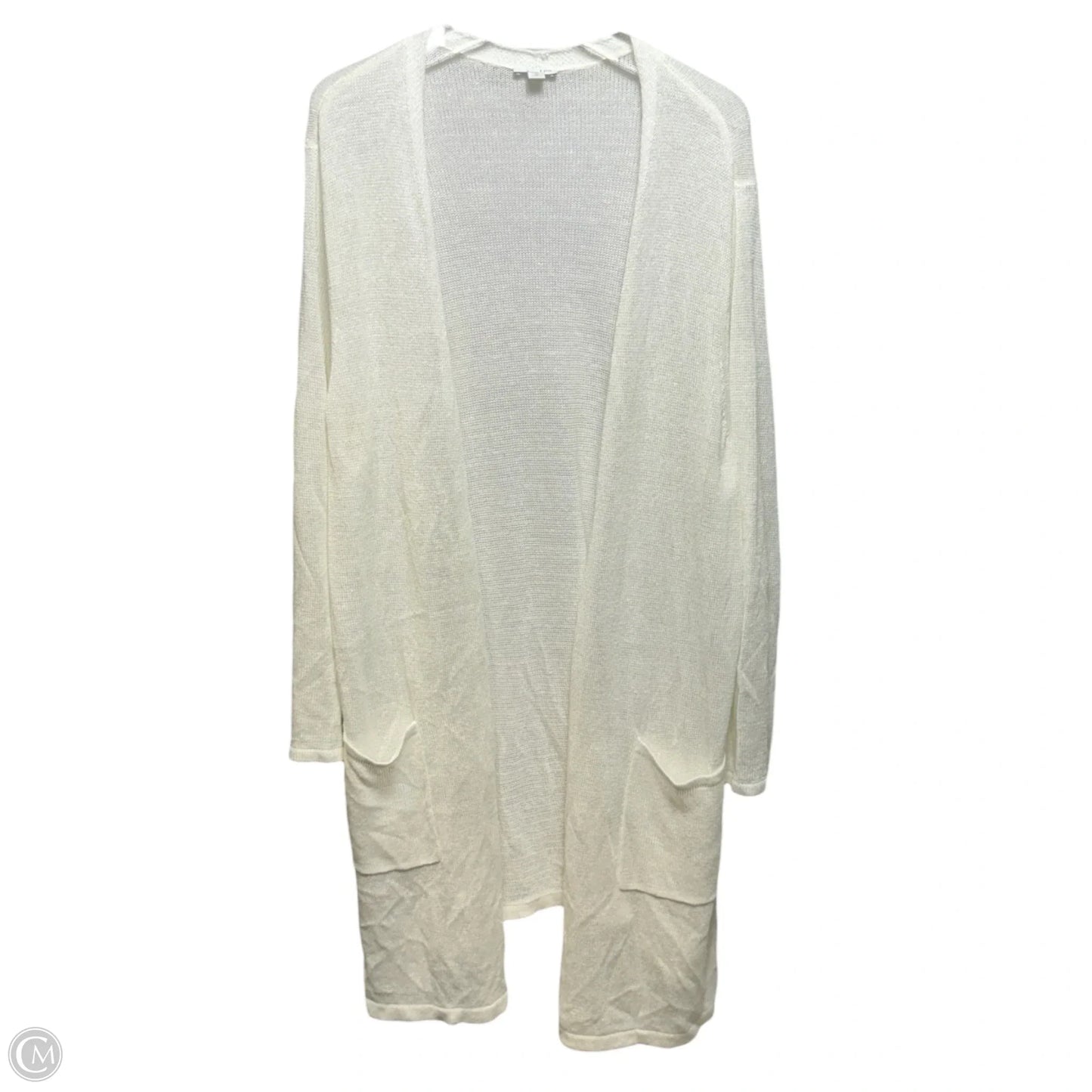 Linen Blend Sweater Cardigan By J. Jill In White, Size: 2x
