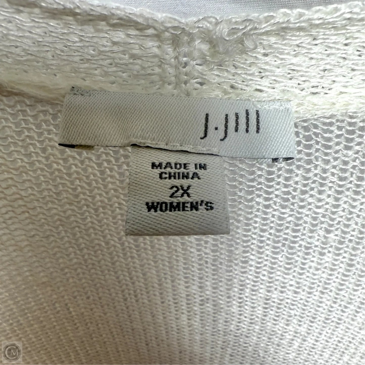 Linen Blend Sweater Cardigan By J. Jill In White, Size: 2x