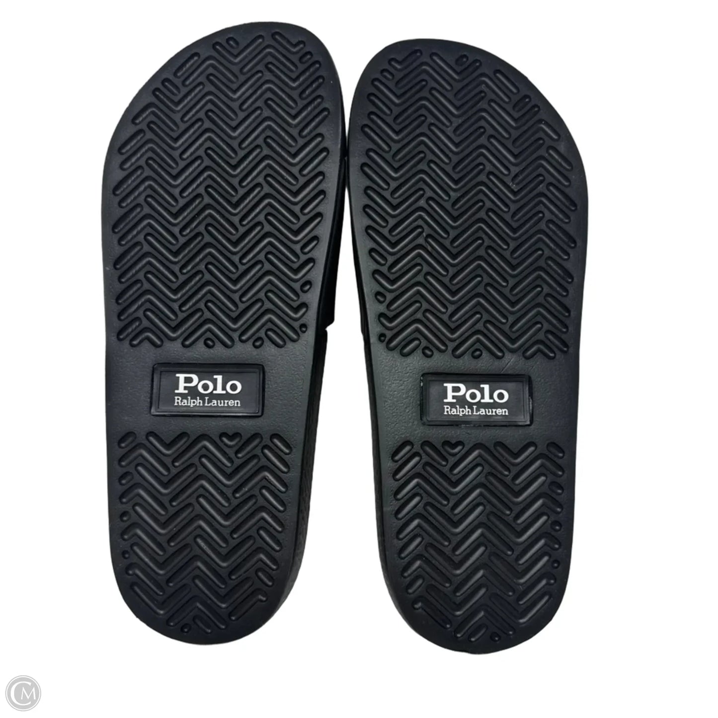 Polo Slide Sandals Flats By Polo Ralph Lauren In Black, Size: 8.5