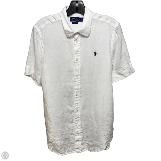 MEN’S Linen Top Short Sleeve By Polo Ralph Lauren In White, Size: M MEN’S