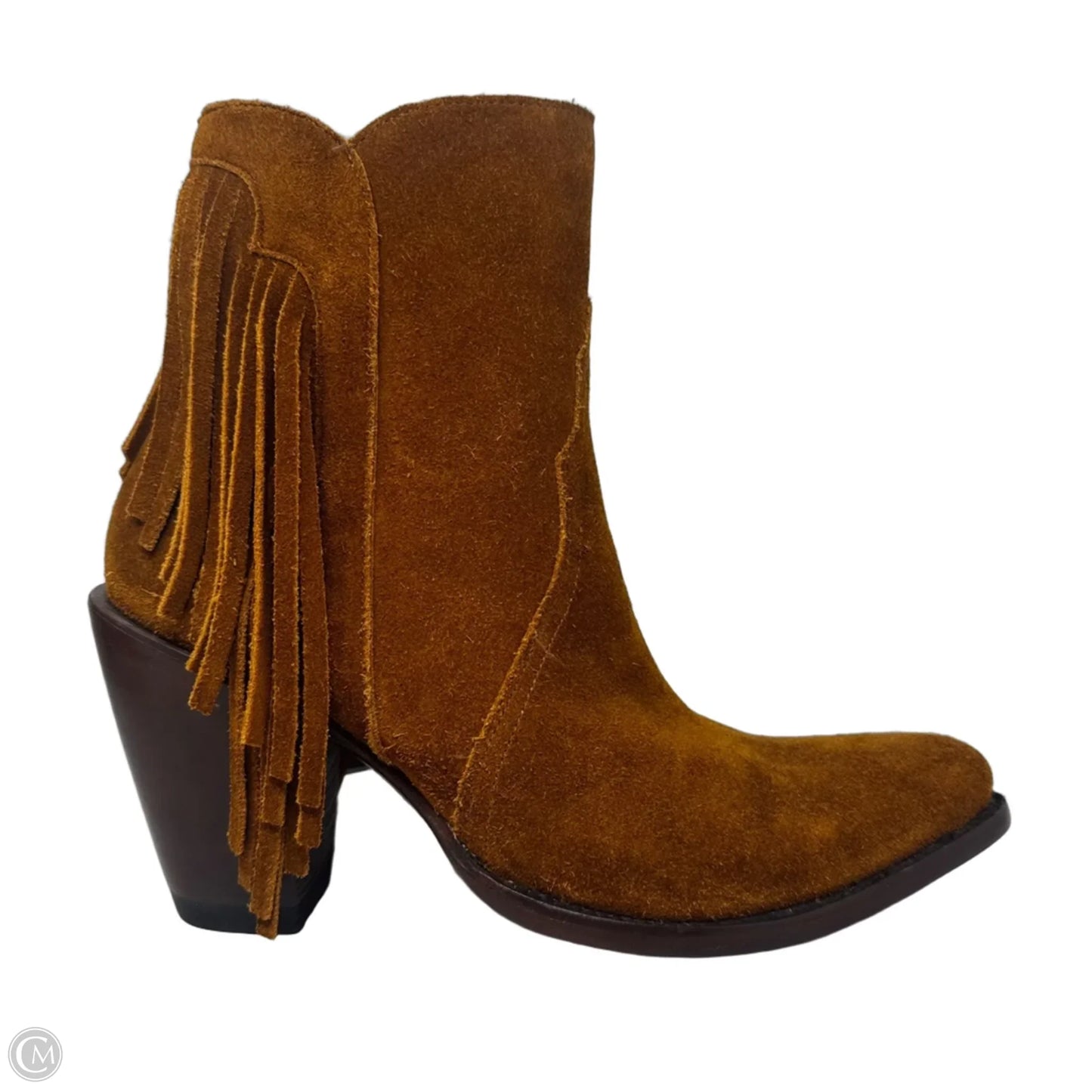 Maypop Fringe Suede Boots Western By Lucchese In Tan, Size: 7.5