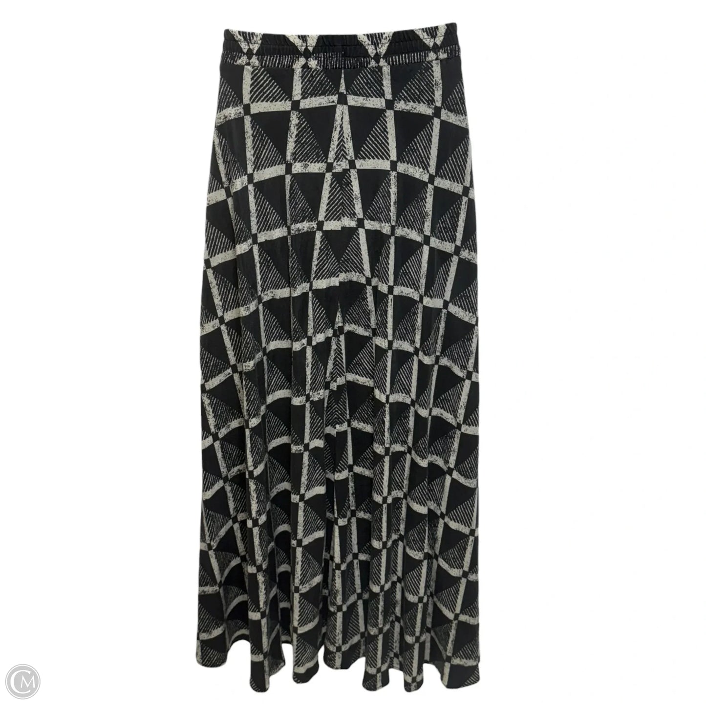 Geometric Print Silk Maxi Skirt By Porridge X Anthropologie In Black & White, Size: XS