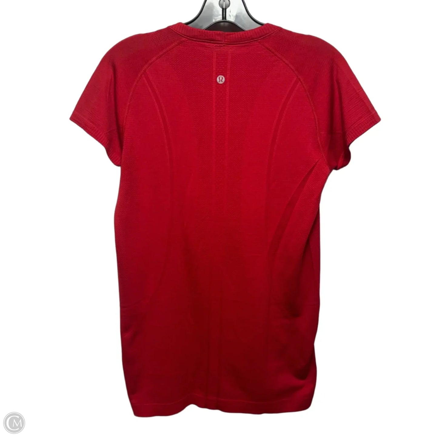 Athletic Top Short Sleeve By Lululemon In Red, Size: 10