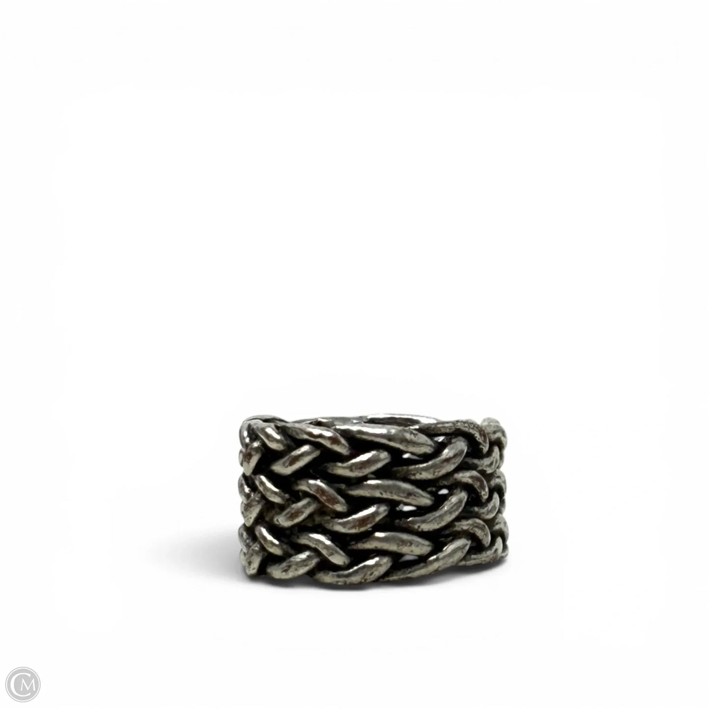 Silver Tone Braided Band Ring By Avant Garde, Size: 9