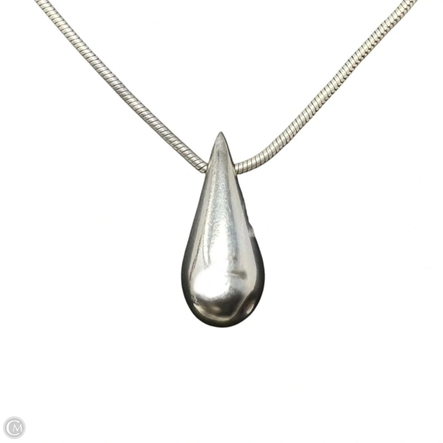 Teardrop Pendant Sterling Silver Necklace