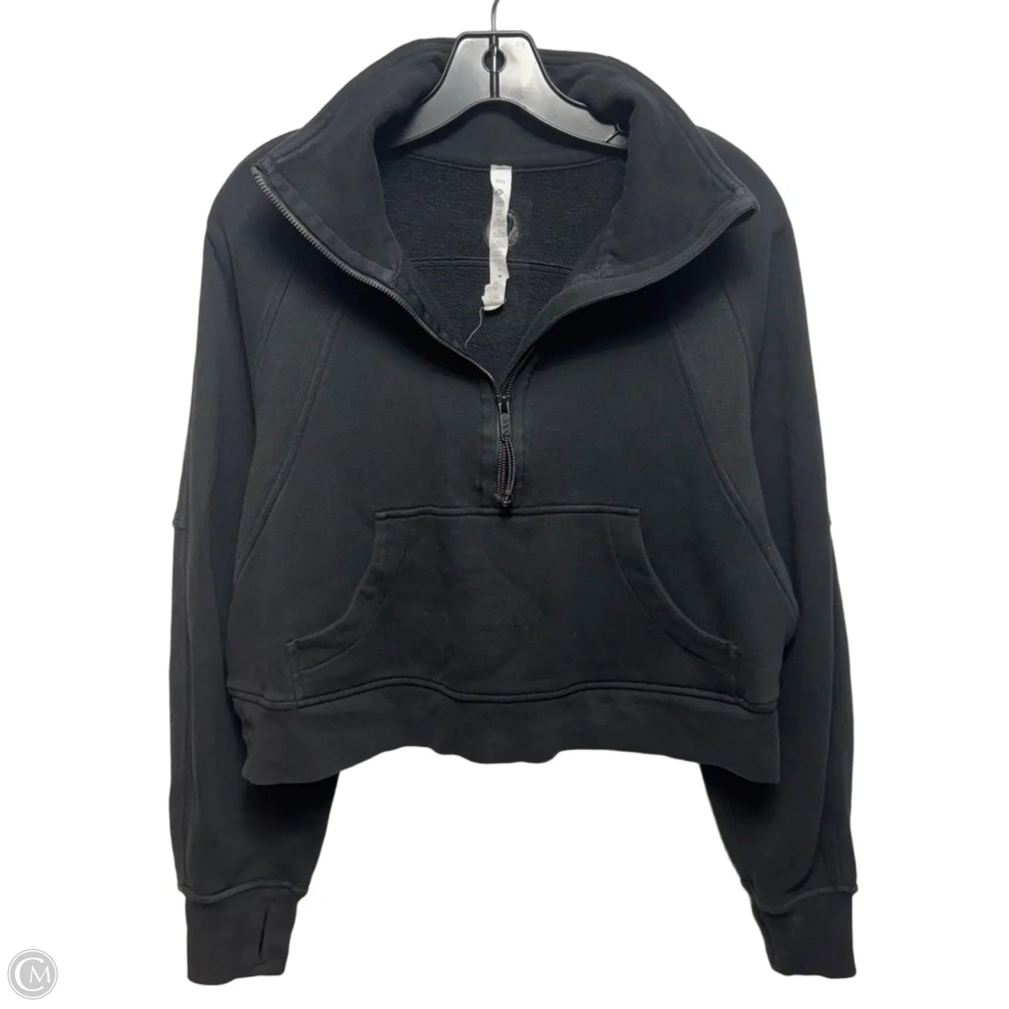 Half Zip Athletic Sweatshirt Hoodie By Lululemon In Black, Size: XS/S