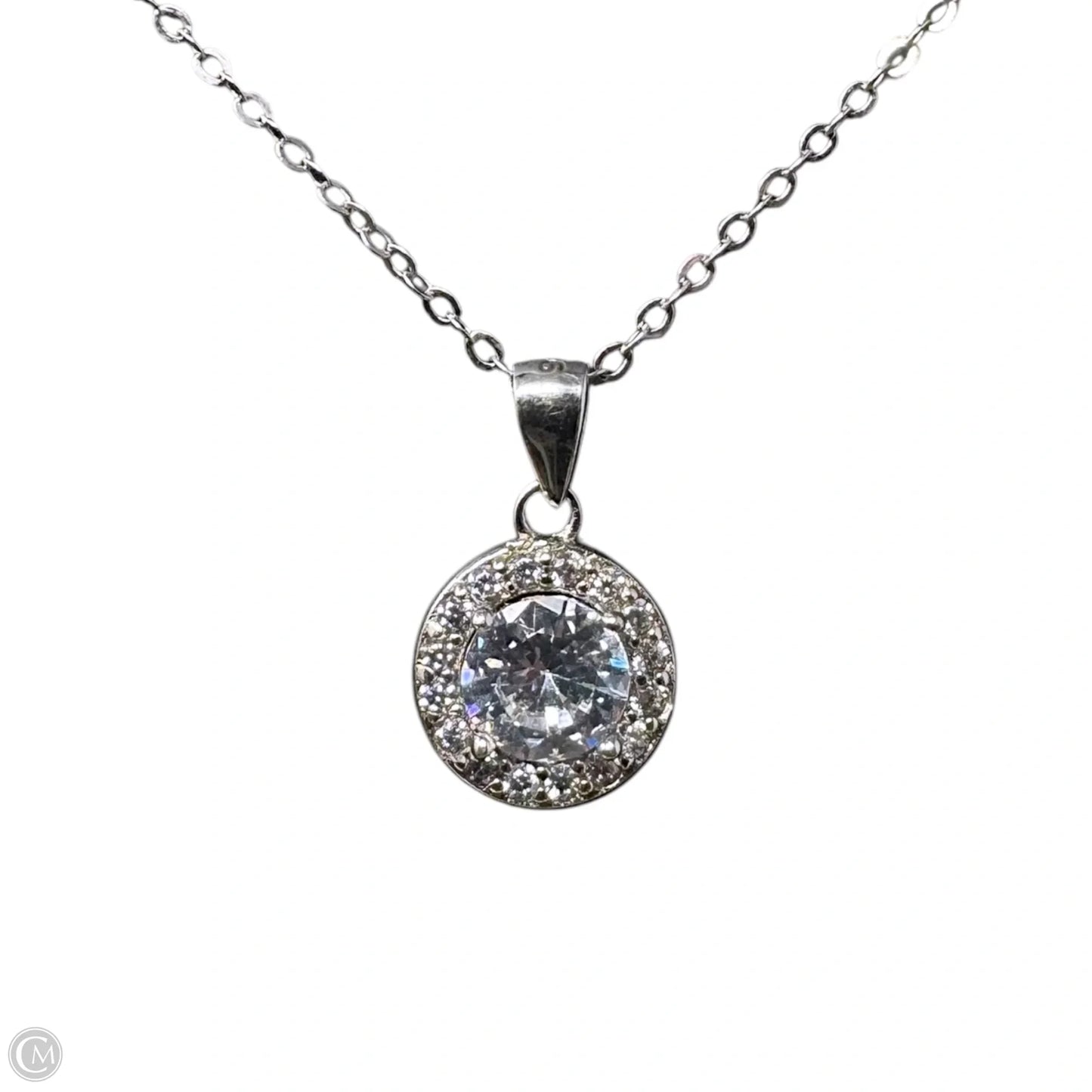 Halo Pendant Sterling Silver Necklace