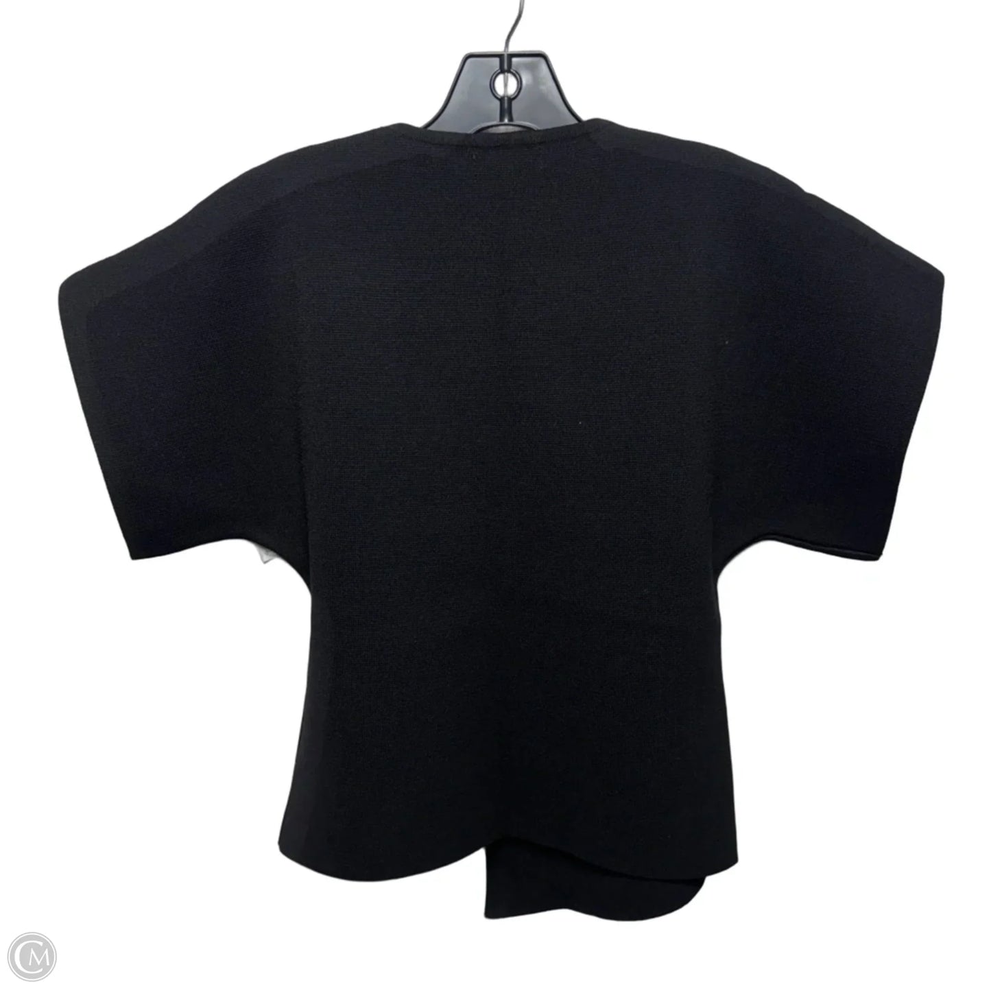 Gold Button Short Sleeve Sweater Cardigan By My Chic In Black, Size: M