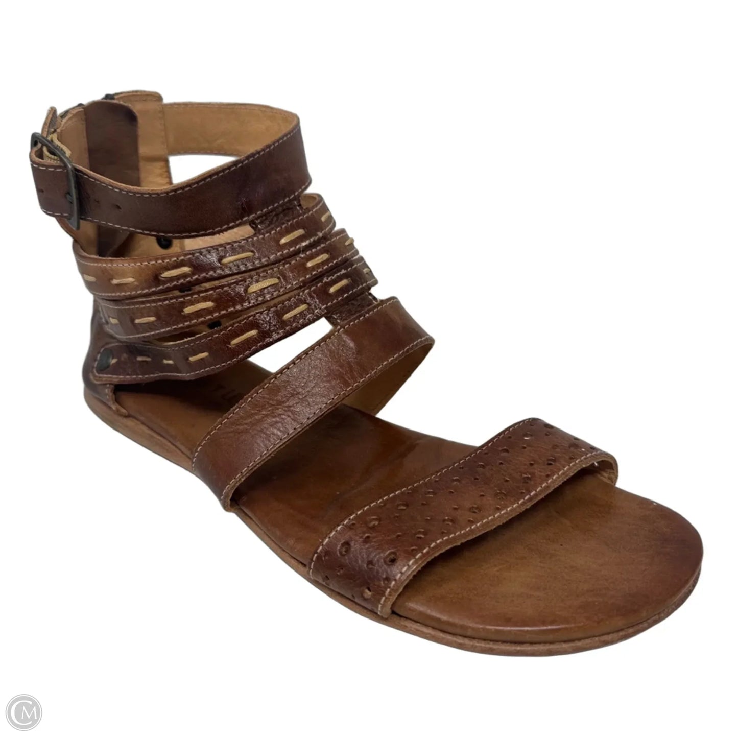 Gladiator Sandals Flats By Bed Stu In Brown, Size: 9.5