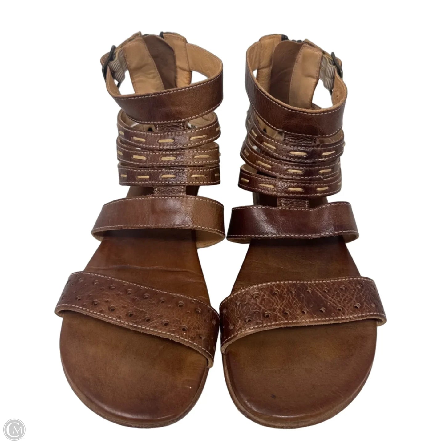 Gladiator Sandals Flats By Bed Stu In Brown, Size: 9.5