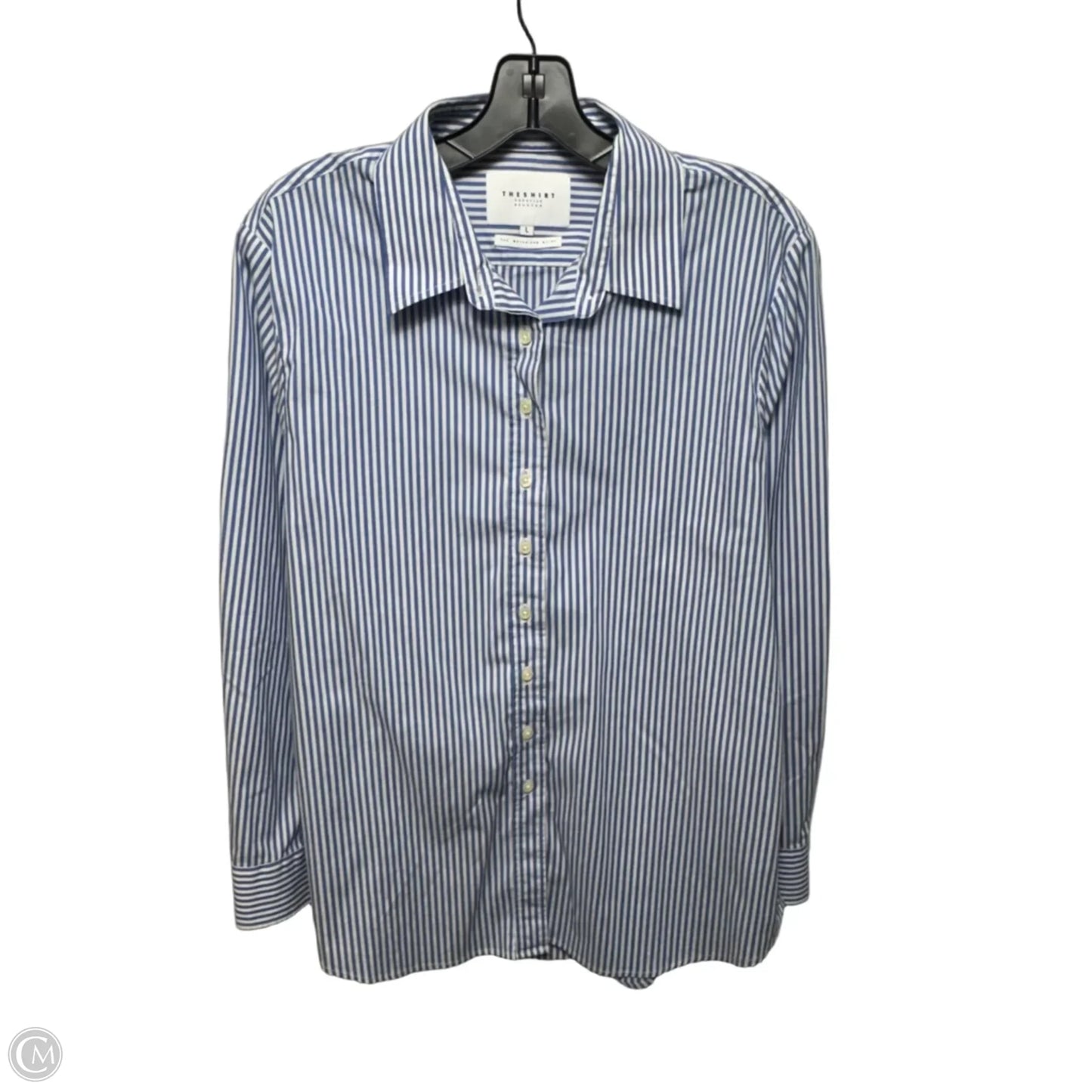 The Boyfriend Shirt By The Shirt Rochelle Behrens In Striped Pattern, Size: L