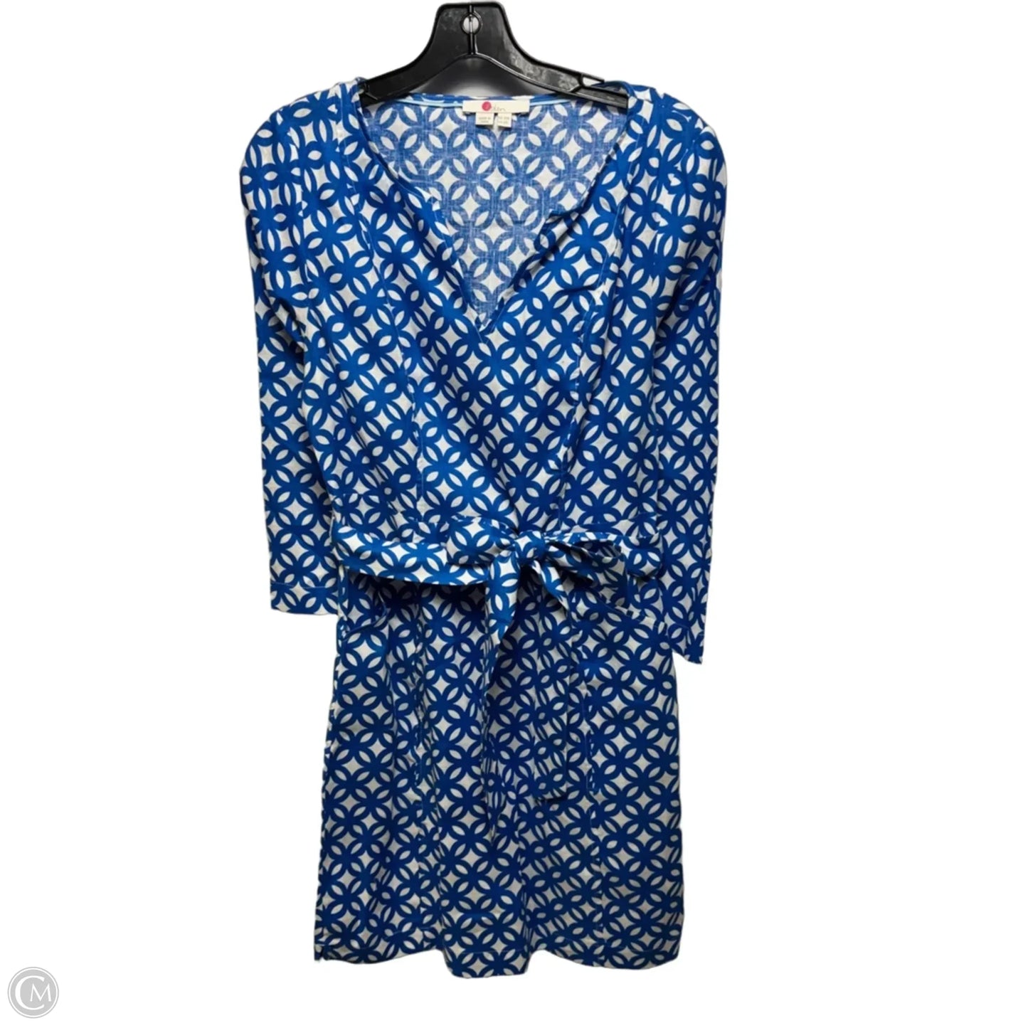 Linen Dress Casual Short By Boden In Blue & White, Size: 6