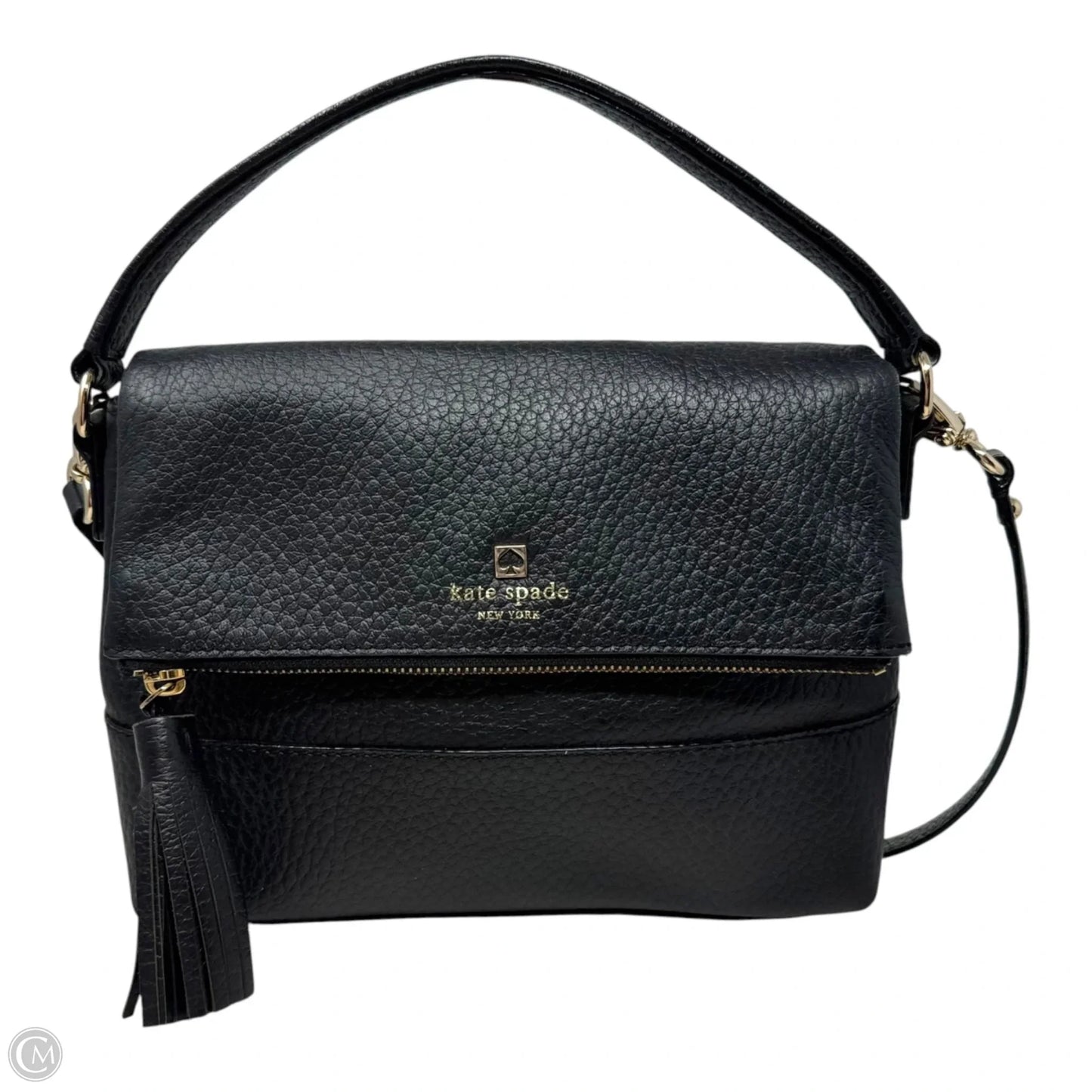 Tassel Flap Leather Crossbody Designer By Kate Spade, Size: Medium