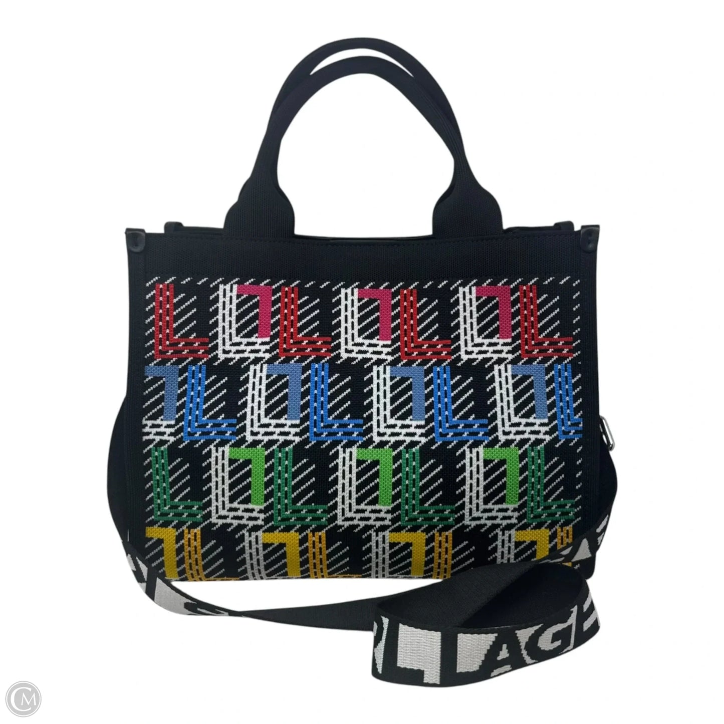Knit Tote Handbag Designer By Karl Lagerfeld, Size: Medium